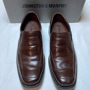 Johnston & Murphy Mens Dobson Loafers Dress Shoes Brown Moc Toe Slip Ons